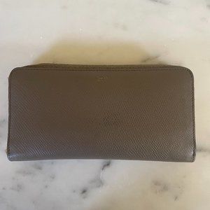 Celine Phoebe Philo Zip Around Long Wallet (Gray Leather Pebble)